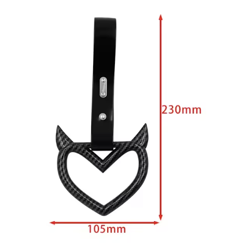 Carbon Fiber JDM Tsurikawa – Heart / Broken Heart Drift Handle Strap