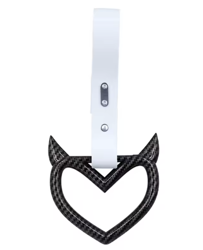 Carbon Fiber JDM Tsurikawa – Heart / Broken Heart Drift Handle Strap