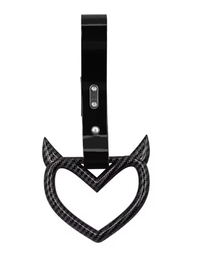 Carbon Fiber JDM Tsurikawa – Heart / Broken Heart Drift Handle Strap