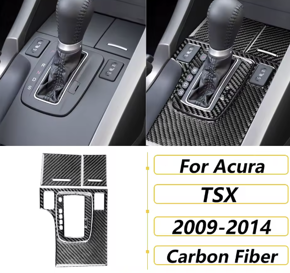 Carbon Fiber Center Console Gear Shift Trim - Acura TSX (CU2)