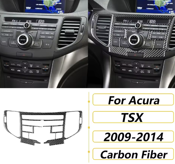 Carbon Fiber Center Dash Trim – Radio & Climate Surround -Acura TSX (CU2)