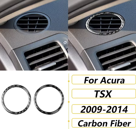 Carbon Fiber AC Vent Trim Overlays (4PCS)- Acura TSX (CU2)