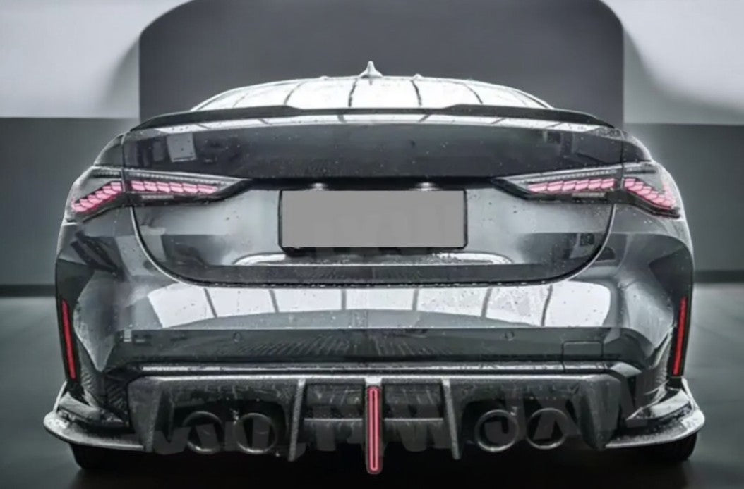 Carbon Fiber Vortex Style Rear Diffuser Lip with LED