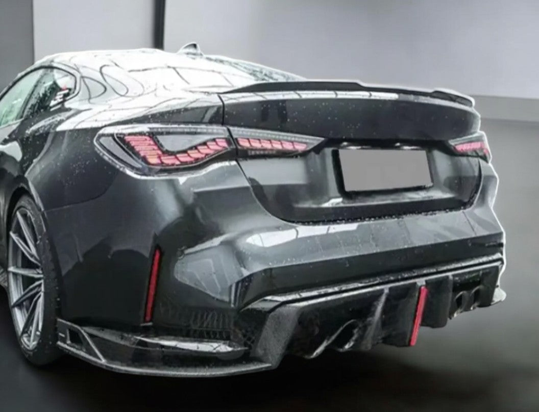 Carbon Fiber Vortex Style Rear Diffuser Lip with LED