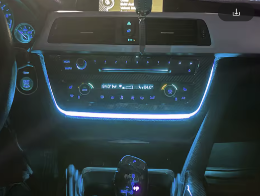 Carbon Fiber Center Console Radio Trim Panel with Optional Ambient Lighting for BMW 3 & 4 Series
