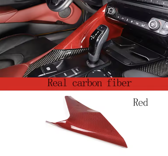 Real Carbon Fiber Center Control Gear Side Trim Panels – For Toyota GR Supra A90 MK5