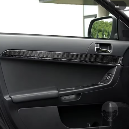 Mitsubishi Evo X Carbon Fiber Door Panel Strips (2008–2015)