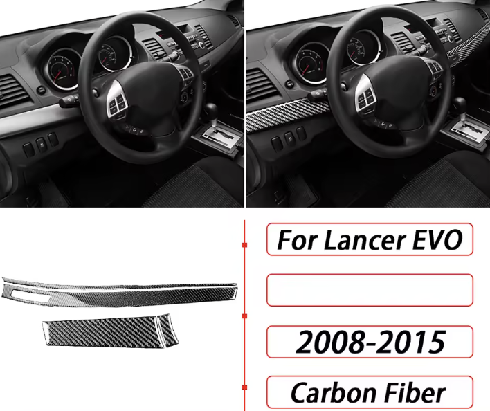 Mitsubishi Evo X Carbon Fiber Dashboard Trim Set (2008–2015)