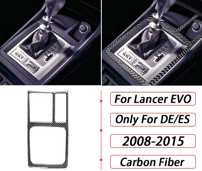Mitsubishi Evo X Carbon Fiber Center Console Trim Options (2008–2015)