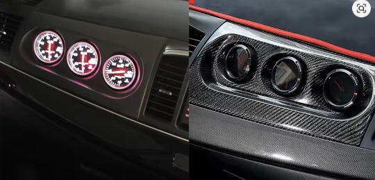 Mitsubishi Evo X Carbon Fiber Triple Gauge Pod Trim (2008–2015)