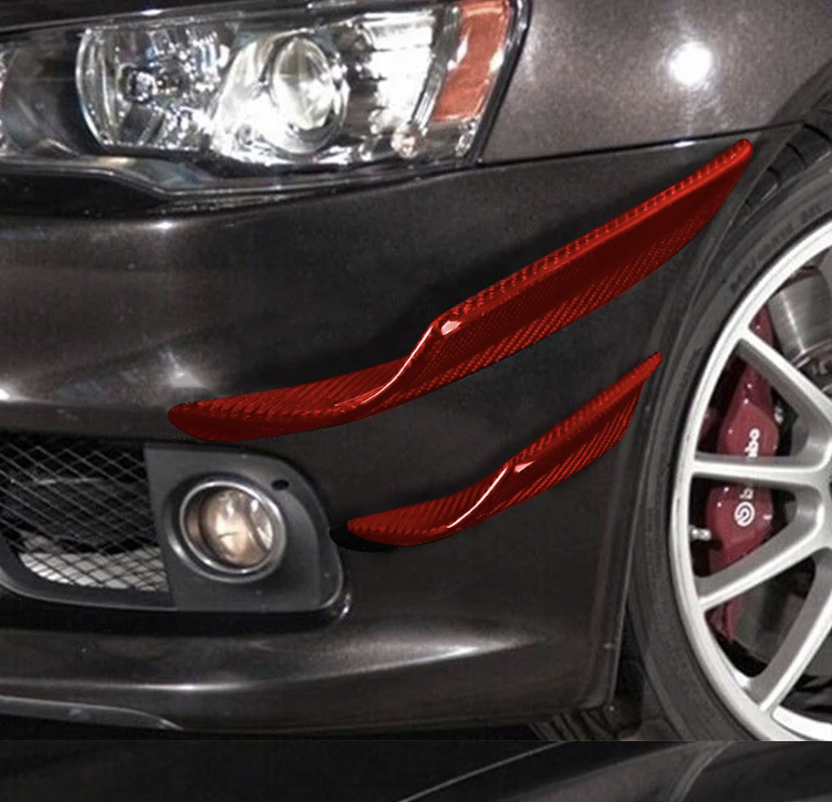 Carbon Fiber Front Bumper Canards / Splitter Fins – For Mitsubishi Lancer EVO X