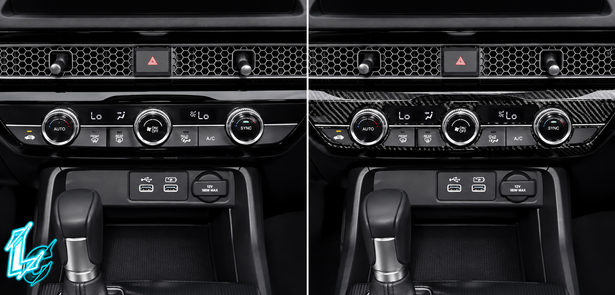 Honda Civic Carbon Fiber Climate Control Trim Overlay (2022–2025)