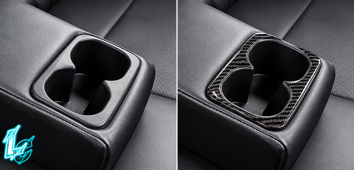 Mitsubishi Evo X Carbon Fiber Rear Cupholder Trim (2008–2015)