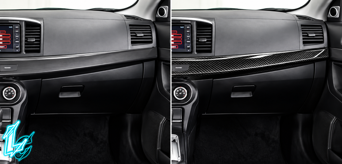 Mitsubishi Evo X Carbon Fiber Passenger Dash Trim (2008–2015)