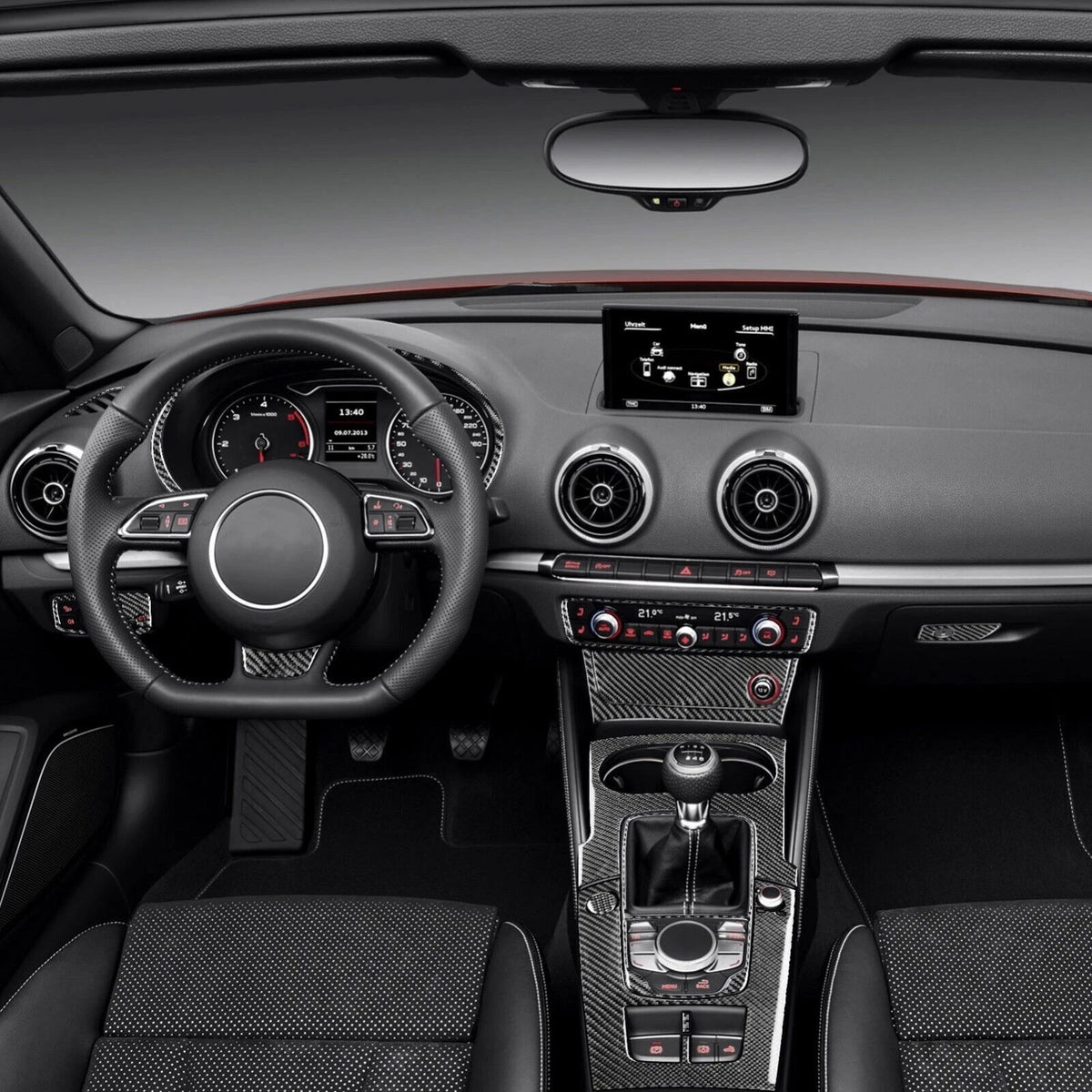 Audi A3/S3/RS3 8V Carbon Fiber Interior Trim Kit, 30pc (2013–2019)