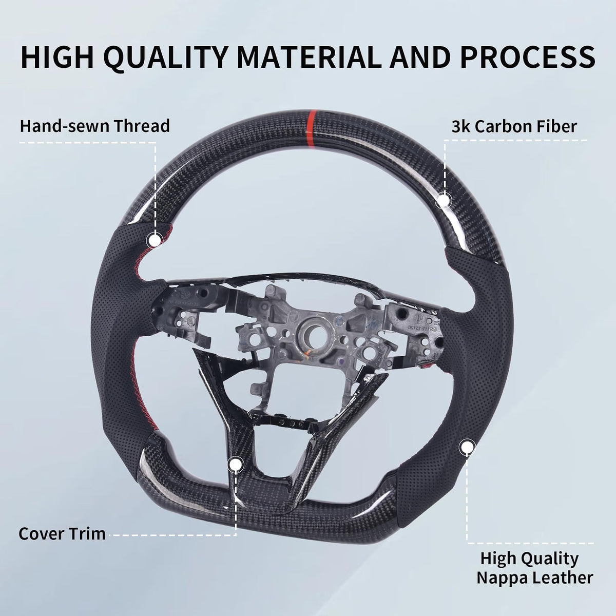 Honda Accord 10th Gen 2018–2022- Carbon Fiber D-Shaped Steering Wheel