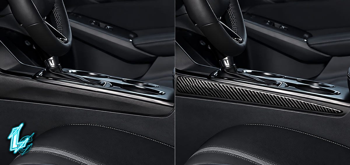 Honda Civic Carbon Fiber Console Side Trim Blades (2022–2025)