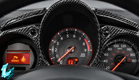 Nissan 370Z (Z34) Carbon Fiber Speedometer Cluster Overlay (2009+)