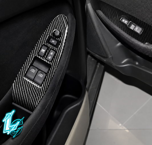 Nissan 370Z (Z34) Carbon Fiber Window Switch Button Overlay (2009+)