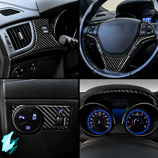 Hyundai Genesis Coupe Carbon Fiber Interior Kit, 9pc (2013–2016)
