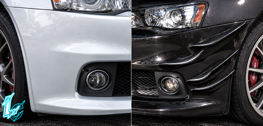 Mitsubishi Evo X Carbon Fiber Front Bumper Canards (2008–2015)