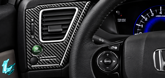 Honda Civic Carbon Fiber Driver-Side Vent & Button Panel Trim (2013–2015)