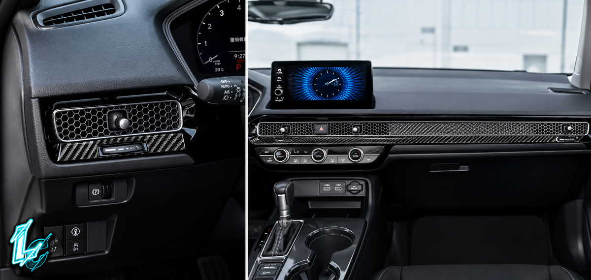 Honda Civic Carbon Fiber Dashboard Honeycomb Trim (2022–2025)