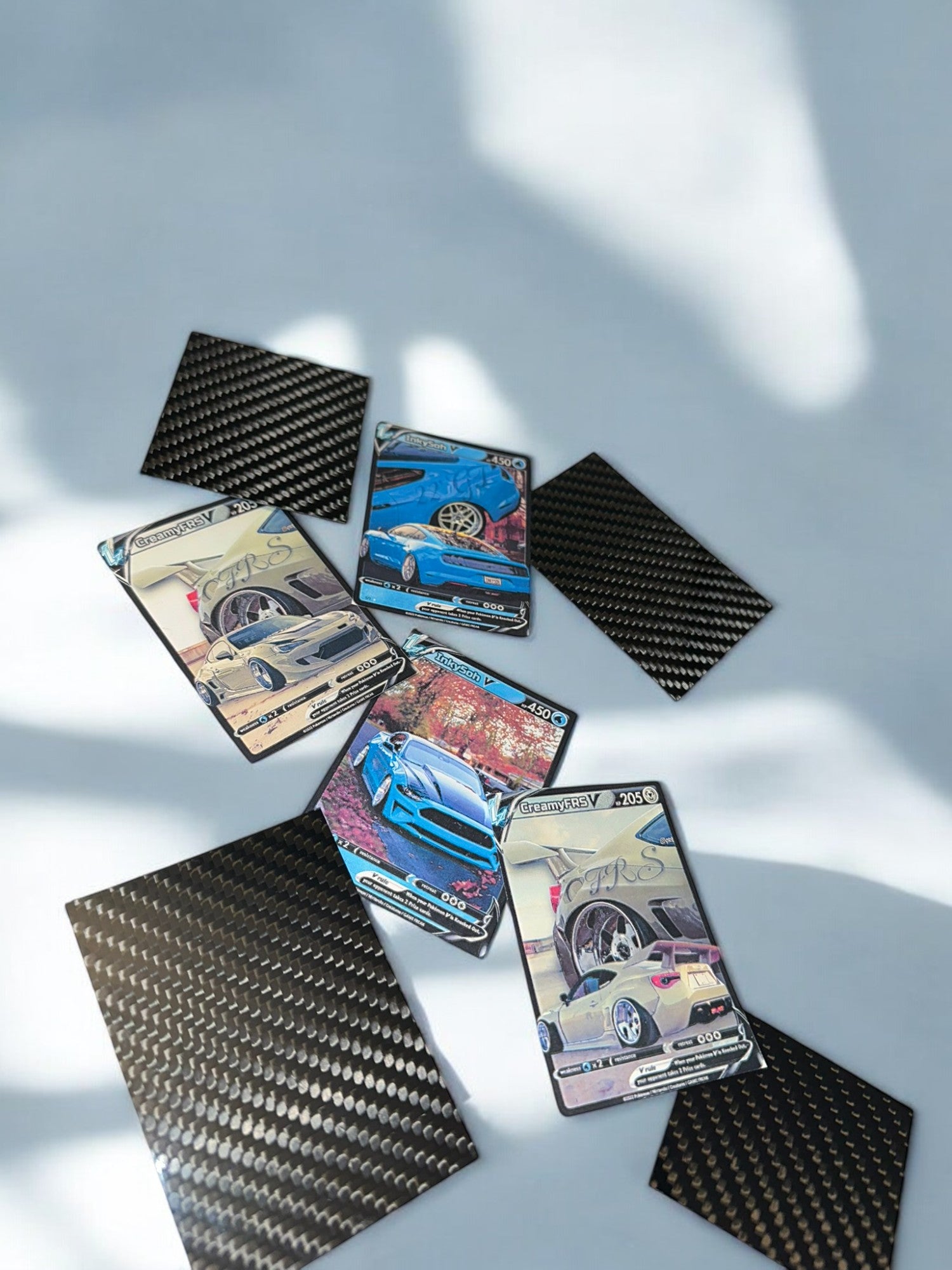 car pokemon card PRO POKECARZ – Edited Custom Carbon Fiber Pokémon-Style Collection Car – Luminous Carbon