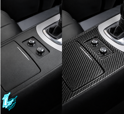 Infiniti G35/G37 Carbon Fiber Console Storage Overlay