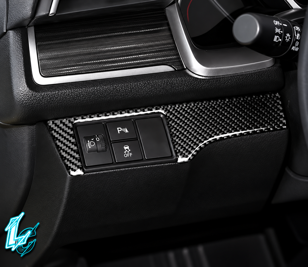 Honda Civic Carbon Fiber Driver-Side Switch Panel Trim (2016–2019)
