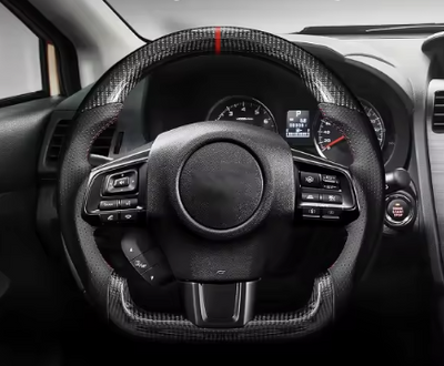 WRX/STI (2015-2024)-Carbon Fiber D-Shaped Racing Steering Wheel