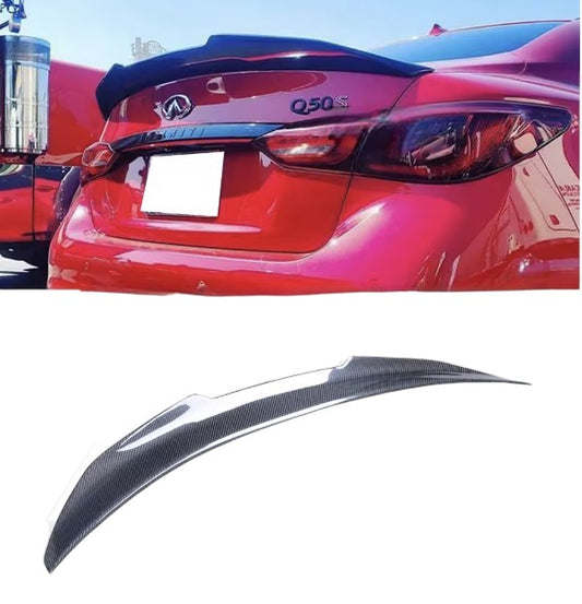 PSM Style Carbon Fiber Rear Spoiler for Infiniti Q50 / Q50S (2013-2023)