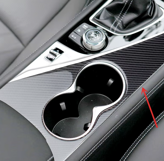 Carbon Fiber Gear Shift Panel & Cup Holder Trim Cover for Infiniti Q50 / Q60