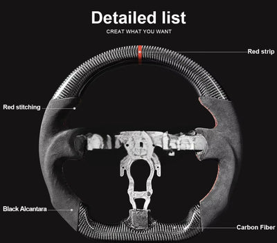 Nissan 370z- Carbon Fiber Custom Racing Alcantara Steering Wheel (2009+)