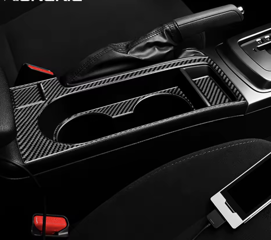 Carbon Fiber Central Control Cup Holder Trim Overlay for Subaru Impreza WRX/STI (2008-2013)