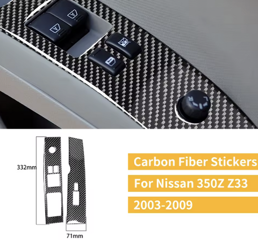 Carbon Fiber Window Switch Overlay for Nissan 350Z (2003+)