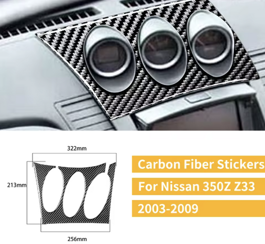 Carbon Fiber Gauge Pod Dash Overlay for Nissan 350Z