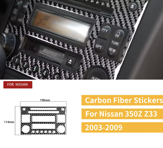 Carbon Fiber Center Multimedia Infotainment System Overlay for Nissan 350Z (2003+)