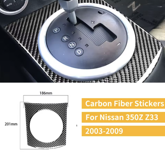Carbon Fiber Gear Panel Overlay for Nissan 350Z