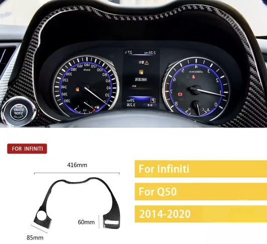 Carbon Fiber Instrument Cluster Speedometer Overlay for Infiniti Q50 (2014+)