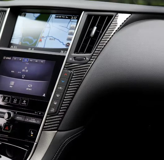 Carbon Fiber Central Control Side Panel Trim Overlay for Infiniti Q50 (2014+)