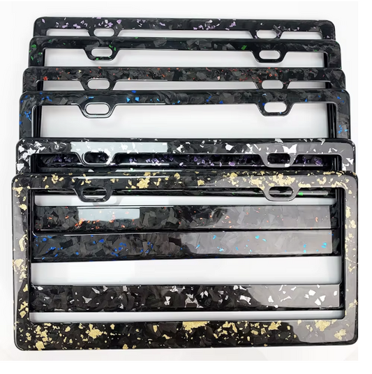 Forged Carbon Fiber License Plate Frame – Multi-Flake Edition (US/Canada Fit)