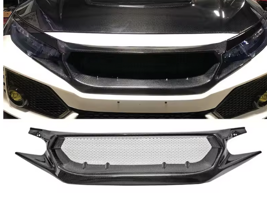 N1 Style Carbon Front Grille Trim – For Honda Civic FC / FK7 / FK8 Type-R (2016–2021)