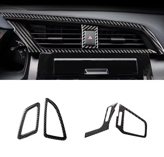 Carbon Fiber A/C Vent Trim Covers – For Honda Civic 10th Gen (2016–2020)