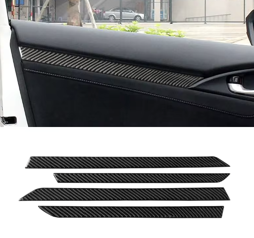 Carbon Fiber Door Panel Strip Trim – For Honda Civic 10th Gen (2016–2020)