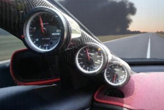 Carbon Fiber A-Pillar Gauge Pod – 3 Gauge Holder – For Hyundai Genesis Coupe (2008–2012)