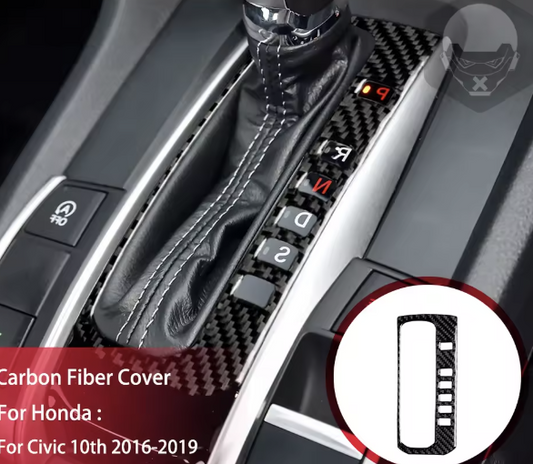 Carbon Fiber Shift Indicator Panel Trim – For Honda Civic 10th Gen (2016–2019)