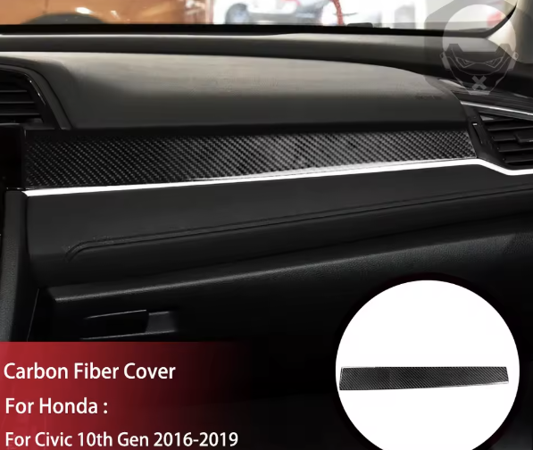 Carbon Fiber Left & Right Center Control Dashboard Trim – For Honda Civic 10th Gen (2016–2020)