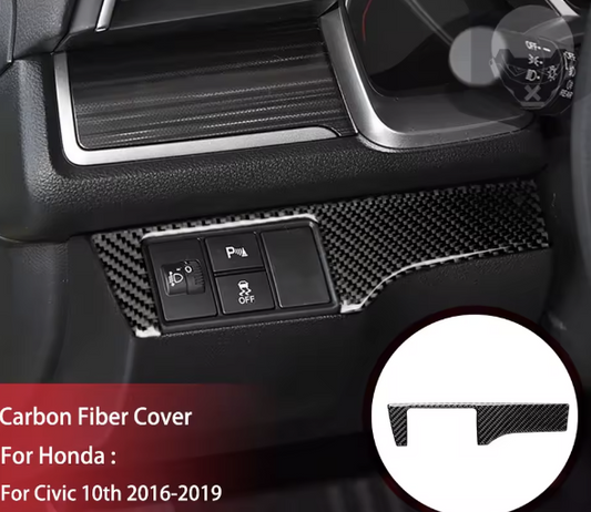 Carbon Fiber Driver-Side Switch Panel Trim – For Honda Civic 10th Gen (2016–2020)
