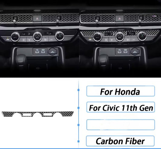 Carbon Fiber Climate Control Trim Overlay – For Honda Civic 11th Gen (2022+